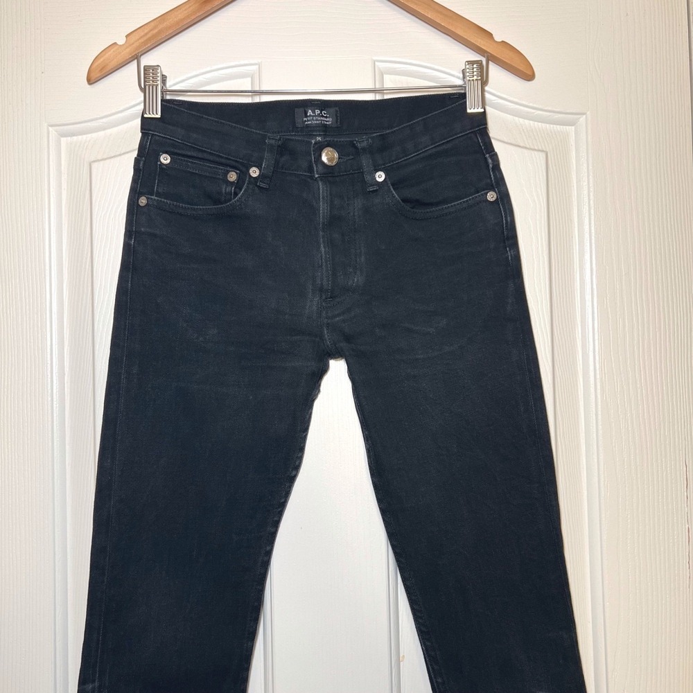 APC Petit Standard Jeans Black Slim Straight Leg Denim Size 25 Womens